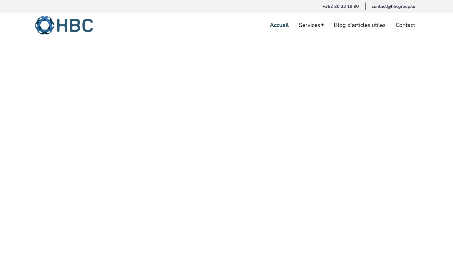 Capture de la page d’accueil de HBC Group