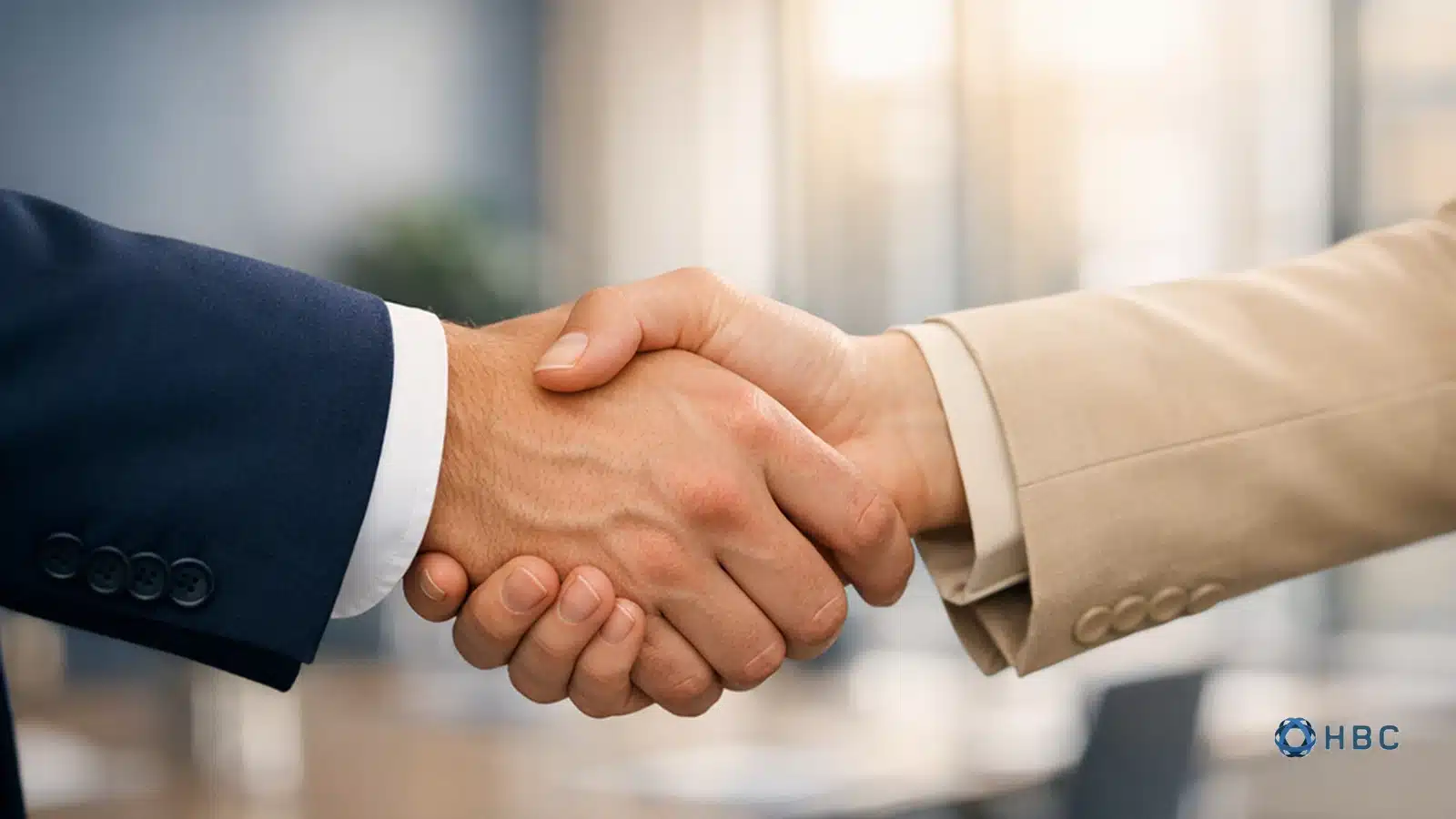 Poignée de main en gros plan entre deux professionnels, symbole d'un accord commercial conclu