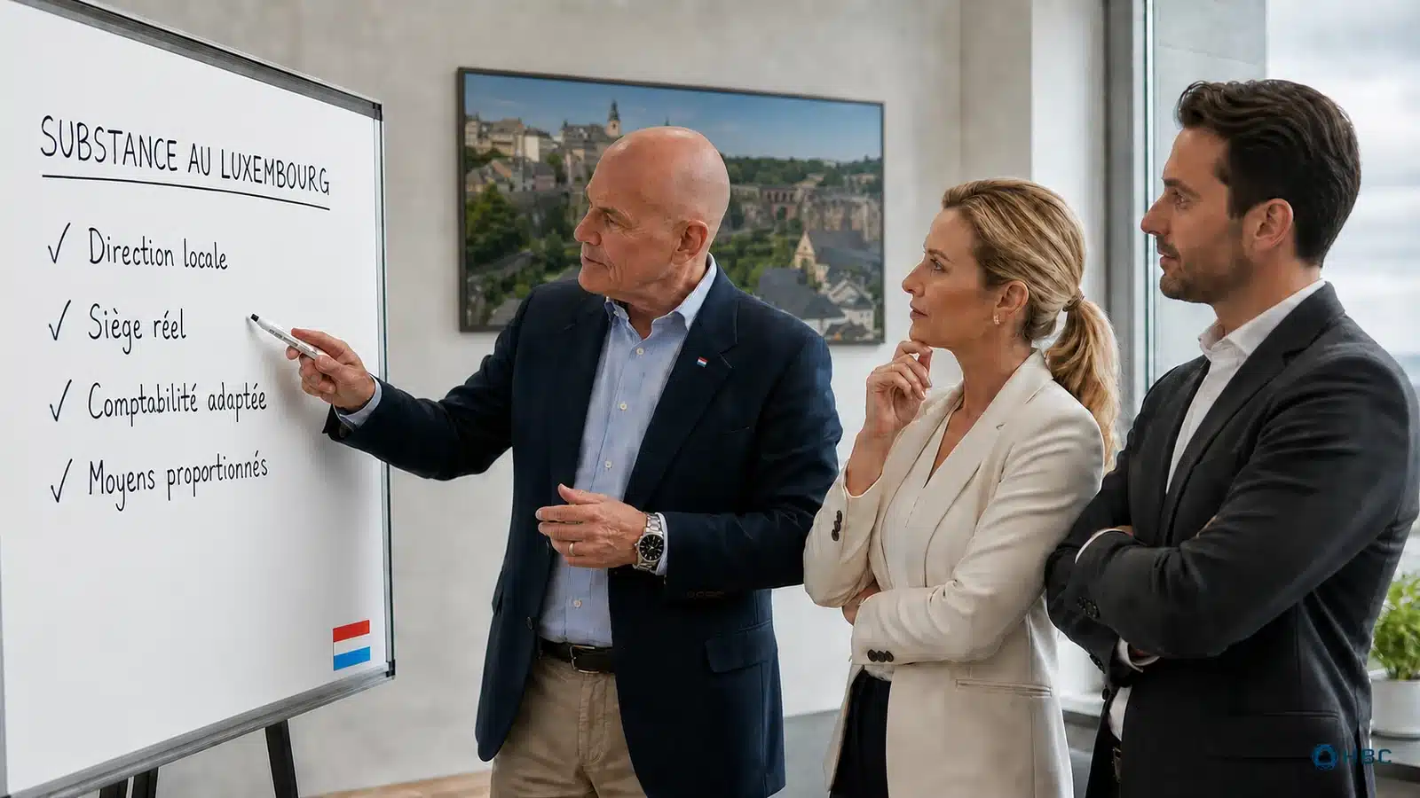 Bureau et siège social d'une holding au Luxembourg justifiant la substance économique